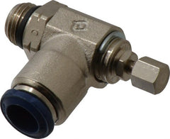 Value Collection - 145 Max psi, Meter Out Screw Adjusted Flow Control Valve - Buna N O Ring, 3/8" Tube Outside Diam - Exact Tooling