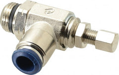 Value Collection - 145 Max psi, Meter Out Screw Adjusted Flow Control Valve - Buna N O Ring, 3/8" Tube Outside Diam - Exact Tooling