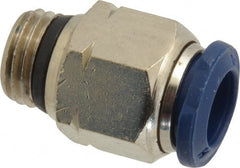 Value Collection - 3/8" Outside Diam, 1/4 Universal, Nickel Plated Brass Push-to-Connect Tube Male Connector - 250 Max psi, Tube to Universal Thread Connection, Buna O-Ring - Exact Tooling