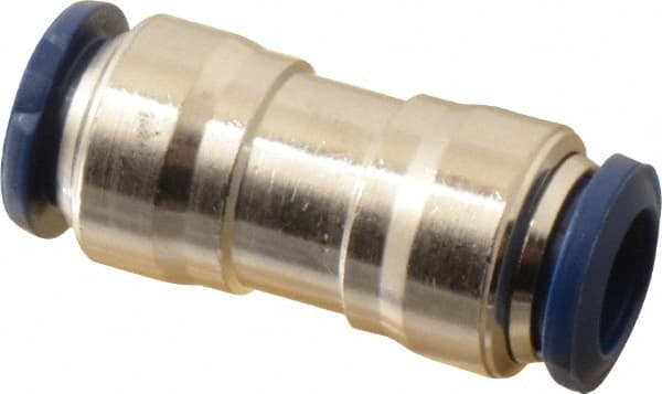 Value Collection - 3/8" Outside Diam, Nickel Plated Brass Push-to-Connect Tube Union - 250 Max psi, Tube to Tube Connection, Buna O-Ring - Exact Tooling