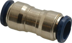 Value Collection - 1/2" Outside Diam, Nickel Plated Brass Push-to-Connect Tube Union - 250 Max psi, Tube to Tube Connection, Buna O-Ring - Exact Tooling