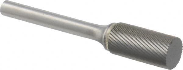 M.A. Ford - 1/2" Cut Diam, 1/4" Shank Diam, Cylinder Head Double Cut Burr - Carbide, Flat End, 1" LOC, 3" OAL - Exact Tooling