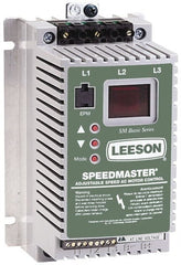 Leeson - Single Phase, 208-240 Volt, 1/2 hp, Frequency Drive, Inverter & Speed Control - 3.64" Wide x 3.26" Deep x 5-3/4" High, Open Chassis - Exact Tooling