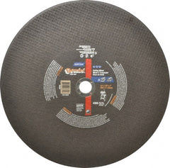 Norton - 14" Aluminum Oxide Cutoff Wheel - 1/8" Thick, 1" Arbor, 4,365 Max RPM, Use with Stationary Tools - Exact Tooling