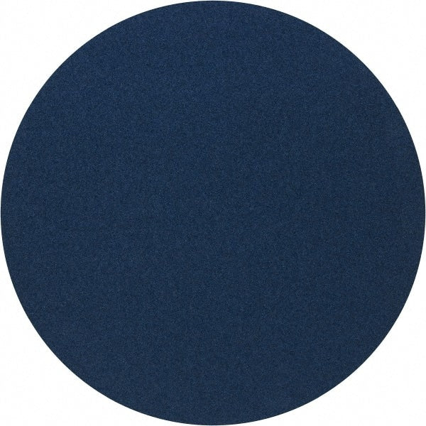 Norton - 20" Diam, 60 Grit Zirconia Alumina Adhesive PSA Disc - Coarse Grade, Blue, Y Weighted Backing, Flexible - Exact Tooling