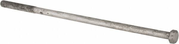 Value Collection - 1-8 Thread, 26" Length Under Head, Steel Hex Head Bolt - Hot Dipped Galvanized Coated, UNC Thread, ASTM A307, Grade 2 - Exact Tooling