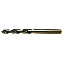25/64 RHS / RHC HSS 135 Degree Split Point Heavy Duty Mechanics Length Drill - Black & Gold - Exact Tooling