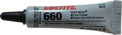Loctite - 6 mL Tube, Silver, High Strength Paste Retaining Compound - Series 660, 24 hr Full Cure Time, Heat Removal - Exact Tooling