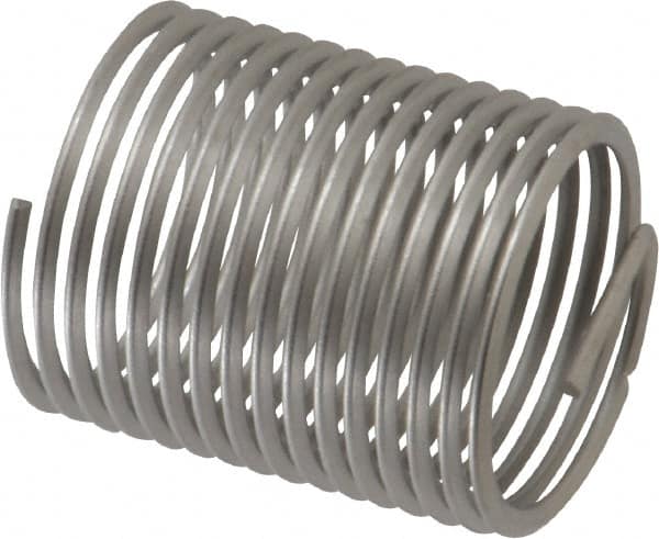 Heli-Coil - 7/8-14 UNF, 1.312" OAL, Free Running Helical Insert - 15-1/2 Free Coils, Tanged, 304 Stainless Steel, Bright Finish, 1-1/2D Insert Length - Exact Tooling