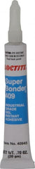 Loctite - 0.70 oz Tube Clear Instant Adhesive - Series 409, 75 sec Working Time, 24 hr Full Cure Time, Bonds to Metal, Plastic & Rubber - Exact Tooling