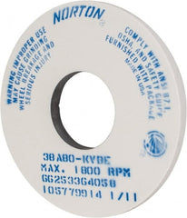 Norton - 14" Diam x 5" Hole x 1" Thick, K Hardness, 80 Grit Surface Grinding Wheel - Aluminum Oxide, Type 1, Medium Grade, 1,800 Max RPM, Vitrified Bond, No Recess - Exact Tooling