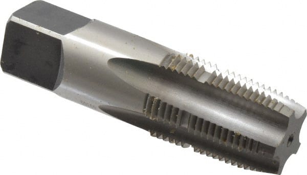 Heli-Coil - 1/2-14 NPT Thread 5 Flutes, Plug Chamfer, Bright Finish, High Speed Steel, Pipe STI Tap - 3-1/4" Overall Length, 0.9063" Shank Diam, 0.679" Square Size, 1-3/8" Thread Length - Exact Tooling