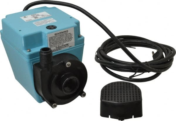Little Giant Pumps - 670 GPH, 1/15 HP, 8.8 psi, Aluminum Miniature Submersible Pump - 3/4 Inch Inlet, 1/2 Inch MNPT Outlet, 10 Ft. Long Power Cord, 2.5 Amp - Exact Tooling