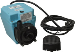 Little Giant Pumps - 670 GPH, 1/15 HP, 8.8 psi, Aluminum Miniature Submersible Pump - 3/4 Inch Inlet, 1/2 Inch MNPT Outlet, 10 Ft. Long Power Cord, 2.5 Amp - Exact Tooling