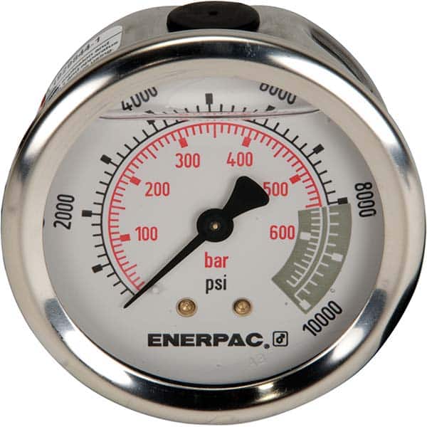 Enerpac - Hydraulic Pressure Gages & Adapters Type: Glycerine Filled Pressure Rating: 10000 - Exact Tooling