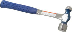 Estwing - 1 Lb Head Ball Pein Hammer - Steel Handle, 1-3/16" Face Diam, 13" OAL, Steel with Nylon-Vinyl Grip - Exact Tooling