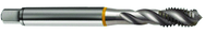 M10x1.5 6H 3-Flute Cobalt Yellow Ring Semi-Bottoming 40 degree Spiral Flute Tap-Bright - Exact Tooling