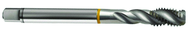 M12x1.75 6H 3-Flute Cobalt Yellow Ring Semi-Bottoming 40 degree Spiral Flute Tap-Bright - Exact Tooling