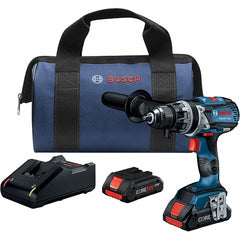 Bosch - 18 Volt 1/2" Keyless Chuck Cordless Hammer Drill - 0 to 31,500 BPM, 0 to 2,100 RPM, Reversible - Exact Tooling