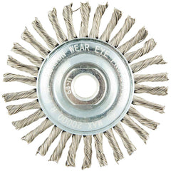 Norton - 4" OD, 5/8-11 Arbor Hole, Standard Twist Knot Stainless Steel Wheel Brush - Exact Tooling
