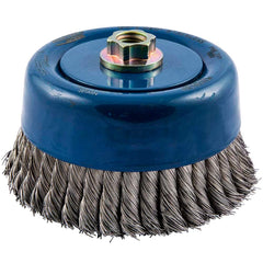 Norton - 6" Diam 5/8-11 Threaded Arbor Stainless Steel Fill Cup Brush - Exact Tooling