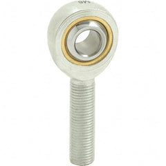 Tritan - 5/8" ID, 3-3/8" Max OD, 7,400 Lb Max Static Cap, Male Spherical Rod End - 5/8-18 RH, 3/4" Shank Diam, 1-5/8" Shank Length, Zinc Plated Carbon Steel with Sintered Oil Impregnated Bronze Raceway - Exact Tooling