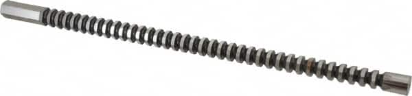 Dumont Minute Man - 11/16" Hex, 11/16" Pilot Hole Diam, 5/8 to 2" Length of Cut, Hexagon Broach - 0.792 to 0.794" Across Corners, 16-3/4" OAL, 6,000 Lb Pressure for Max Length of Cut, 3/8" Pitch, High Speed Steel - Exact Tooling