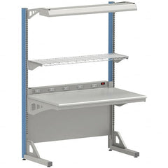 LISTA - 60 Wide x 30" Deep x 84" High, Plastic Laminate Workstation - Fixed Legs, Classic Blue - Exact Tooling