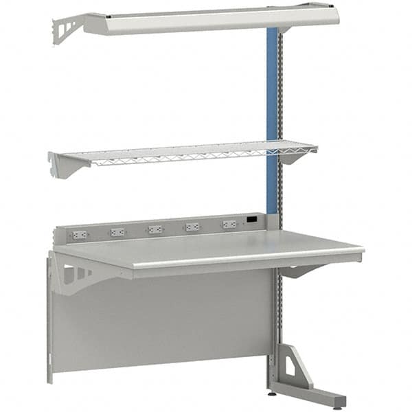 LISTA - 60 Wide x 30" Deep x 84" High, Plastic Laminate Workstation - Fixed Legs, Classic Blue - Exact Tooling