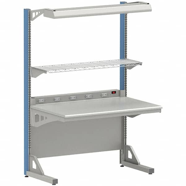LISTA - 72 Wide x 30" Deep x 84" High, Plastic Laminate Workstation - Fixed Legs, Classic Blue - Exact Tooling