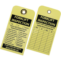 Ability One - Safety & Facility Tags; Message Type: Inspection Tag ; Header: Forklift Inspection ; Front Legend: Inspect Unit Carefully Before Signing Inspection Record ; Back Legend: Inspect Unit Carefully Before Signing Inspection Record ; Material Typ - Exact Tooling