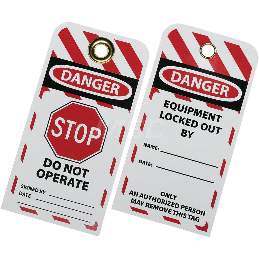 Ability One - Safety & Facility Tags; Message Type: Lockout Tag ; Header: DANGER ; Front Legend: STOP - Exact Tooling