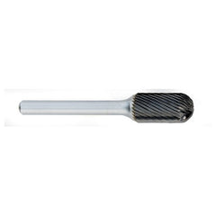 ‎SF-1 -6mm × 16mm LOC × 6mm Shank × 50mm OAL Round Nose Tree Carbide Medium Right Hand Spiral Burr - Exact Tooling