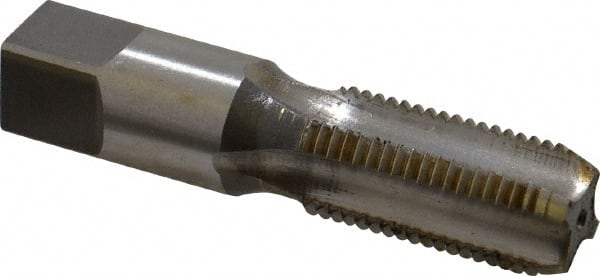 Reiff & Nestor - 1/4-18 NPS Thread, 4 Flute Standard Pipe Tap - 2-7/16" OAL, 1-1/16" Thread Length, 9/16" Shank Diam, Bright Finish, High Speed Steel - Exact Tooling
