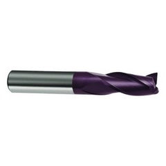 3/8 Dia. x 3 Overall Length 3-Flute Square End Solid Carbide SE End Mill-Round Shank-Center Cut-Firex - Exact Tooling