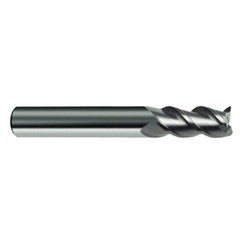 1/4" Dia. - 2-1/2" OAL - 45° Helix Bright Carbide End Mill - 3 FL - Exact Tooling