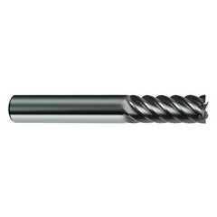 1/4" Dia. - 2-1/2" OAL - 45° Helix Bright Carbide End Mill - 6 FL - Exact Tooling