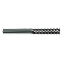 3/8" Dia. - 3" OAL - 45° Helix Bright Carbide End Mill - 6 FL - Exact Tooling