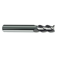 7.5mm Dia. - 63mm OAL - 45° Helix Bright Carbide End Mill - 3 FL - Exact Tooling