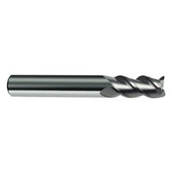 6.5mm Dia. - 60mm OAL - 45° Helix Bright Carbide End Mill - 3 FL - Exact Tooling