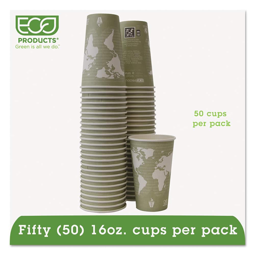 ECO PRODUCTS - Paper & Plastic Cups, Plates, Bowls & Utensils; Breakroom Accessory Type: Paper Cups ; Breakroom Accessory Description: Cups-Hot Drink; Paper ; Color: Moss - Exact Tooling