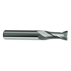 6.5mm Dia. x 60mm Overall Length 2-Flute Square End Solid Carbide SE End Mill-Round Shank-Center Cut-Uncoated - Exact Tooling