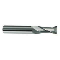 7.5mm Dia. x 63mm Overall Length 2-Flute Square End Solid Carbide SE End Mill-Round Shank-Center Cut-Uncoated - Exact Tooling