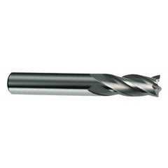 4mm Dia. x 50mm Overall Length 4-Flute Square End Solid Carbide SE End Mill-Round Shank-Center Cut-Uncoated - Exact Tooling