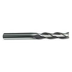 10mm Dia. x 100mm Overall Length 3-Flute Square End Solid Carbide SE End Mill-Round Shank-Center Cut-Firex - Exact Tooling