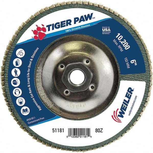 Weiler - Flap Discs Abrasive Type: Coated Flap Disc Type: Type 29 - Exact Tooling