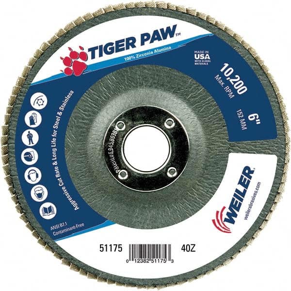 Weiler - Flap Discs Abrasive Type: Coated Flap Disc Type: Type 29 - Exact Tooling