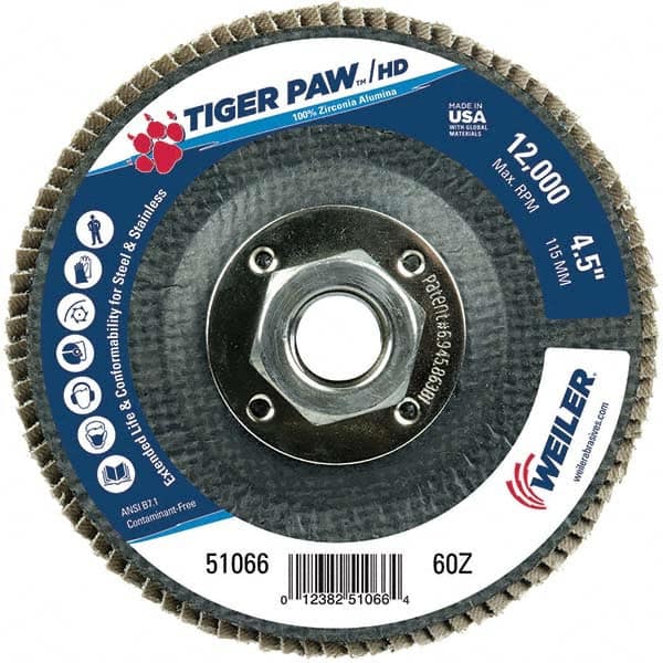 Weiler - Flap Discs Abrasive Type: Coated Flap Disc Type: Type 29 - Exact Tooling