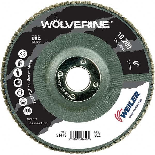 Weiler - Flap Discs Abrasive Type: Coated Flap Disc Type: Type 29 - Exact Tooling