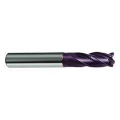 23/64 Dia. x 2-1/2 Overall Length 4-Flute Square End Solid Carbide SE End Mill-Round Shank-Center Cut-Firex - Exact Tooling